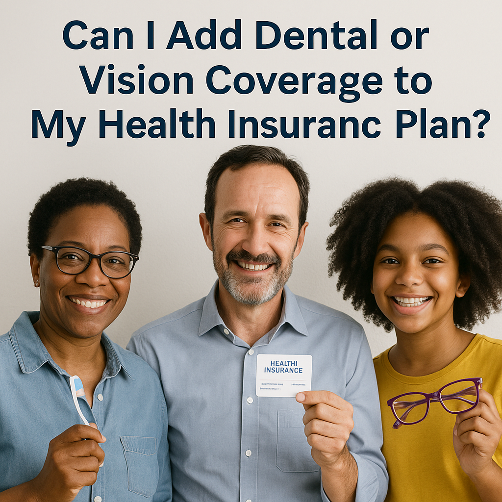 Can I add dental or vision coverage to my health insurance plan